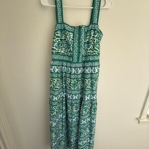 PINK CITY PRINTS Green and White Maxi Dress
